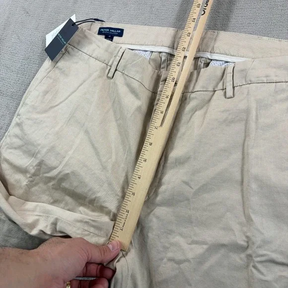 Peter Millar Crown Crafted Somerset Pants Sand 38x34 Linen Blend Golf NWT $225
